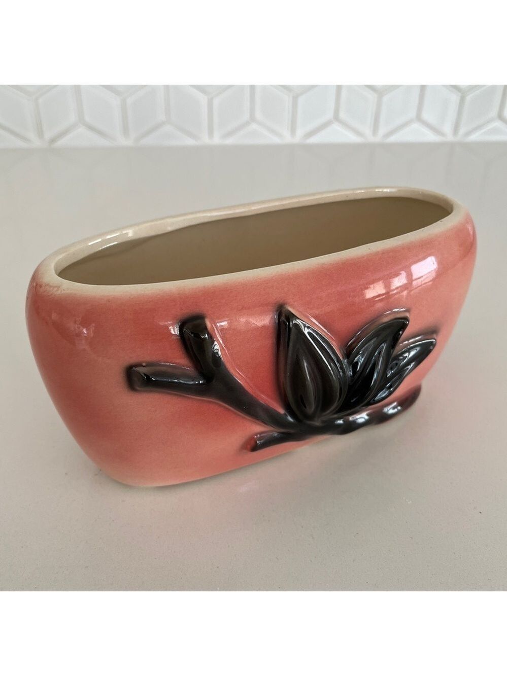 VINTAGE Royal Copley Ceramic Planter 3D Botanical Design Mid-Century 50's Retro